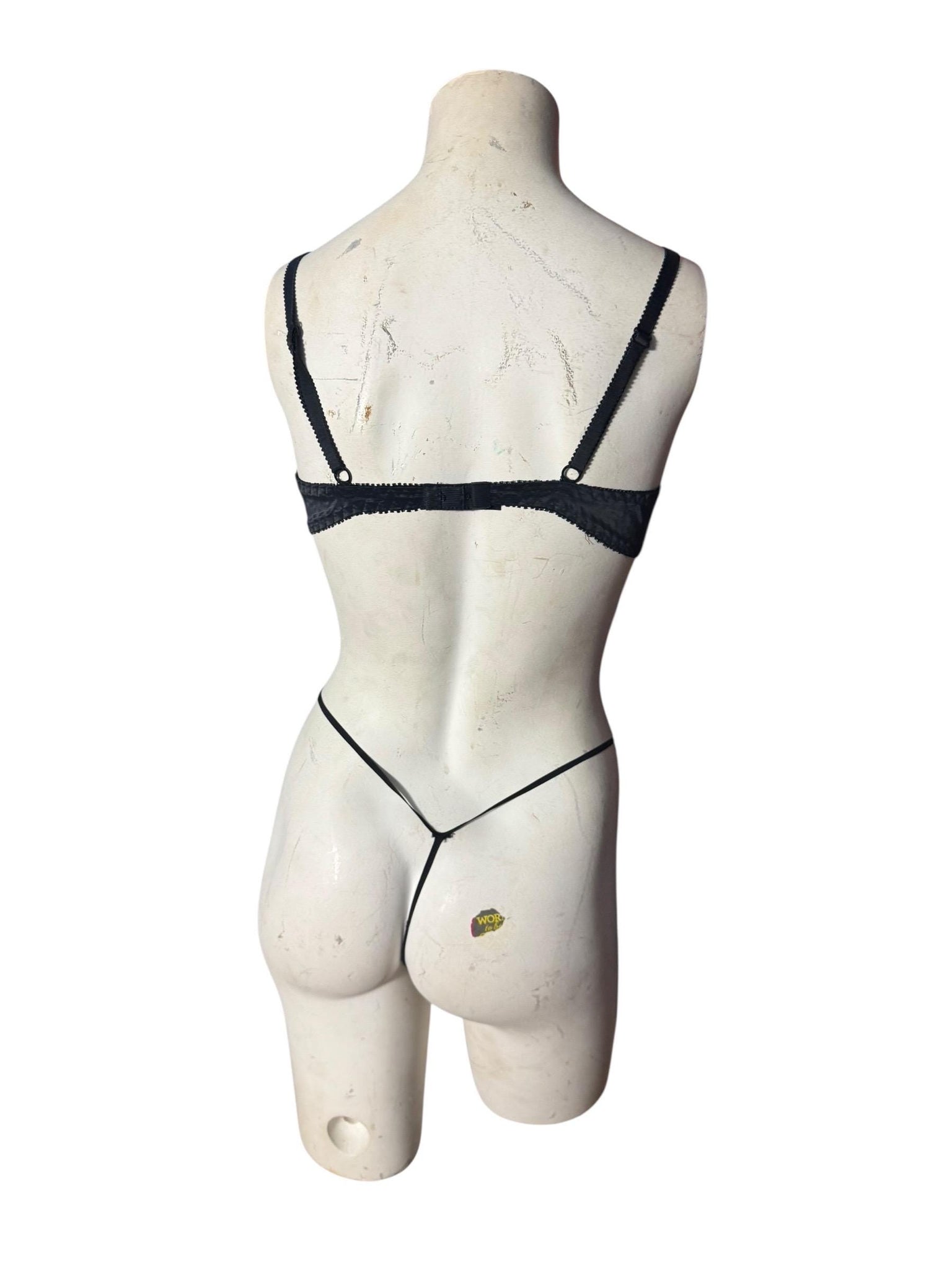 Vintage 80's lingerie set bra & panties 34B