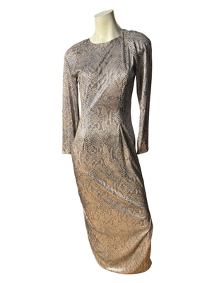 vintage 80's slinky snake print dress 8 AJ Bari