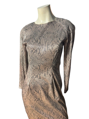 vintage 80's slinky snake print dress 8 AJ Bari