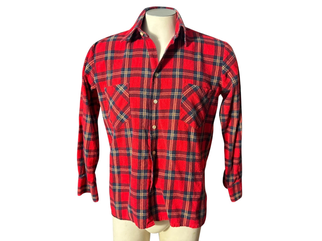 Vintage red plaid flannel shirt M Dickies