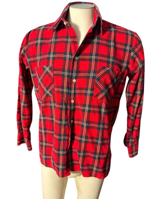 Vintage red plaid flannel shirt M Dickies