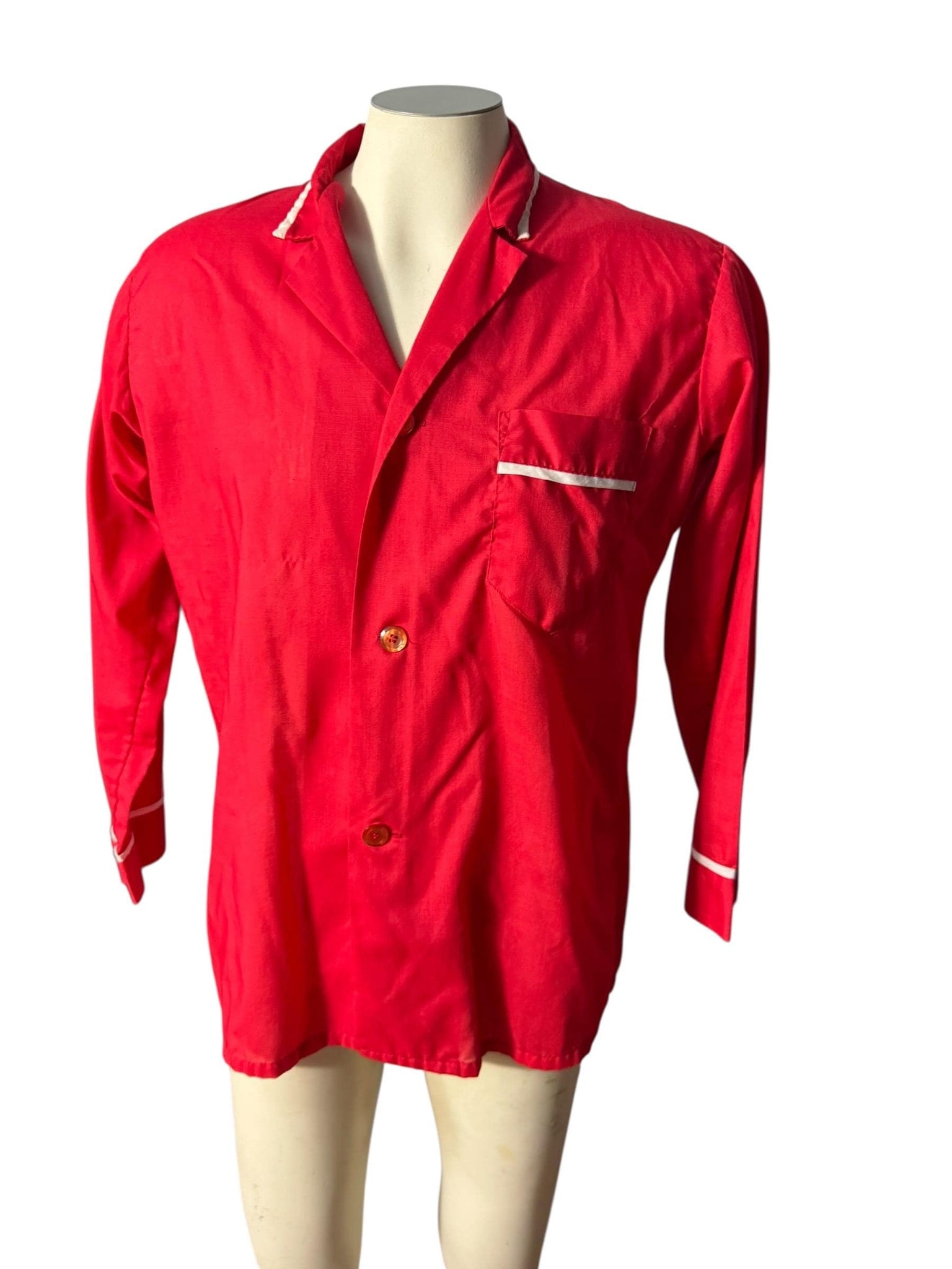 Vintage 70's men’s red pajamas L Fleetway