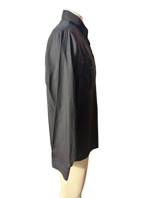 Vintage 70's black button up shirt L Van Cort