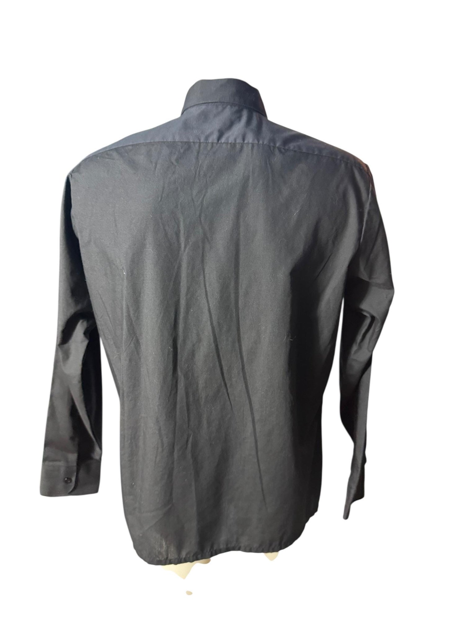 Vintage 70's black button up shirt L Van Cort