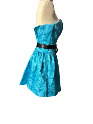 Vintage 80's Gunne Sax blue bubble party dress XS 1