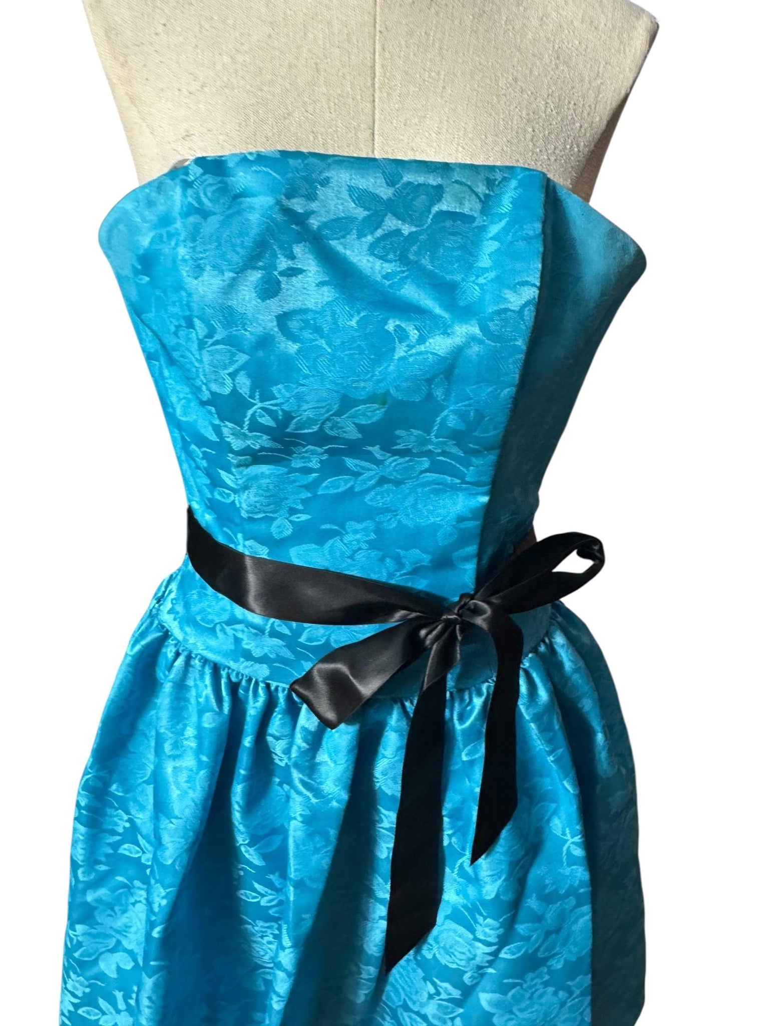 Vintage 80's Gunne Sax blue bubble party dress XS 1