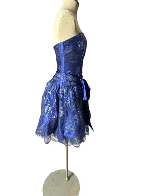Vintage 80's Gunne Sax blue party dress XS 3
