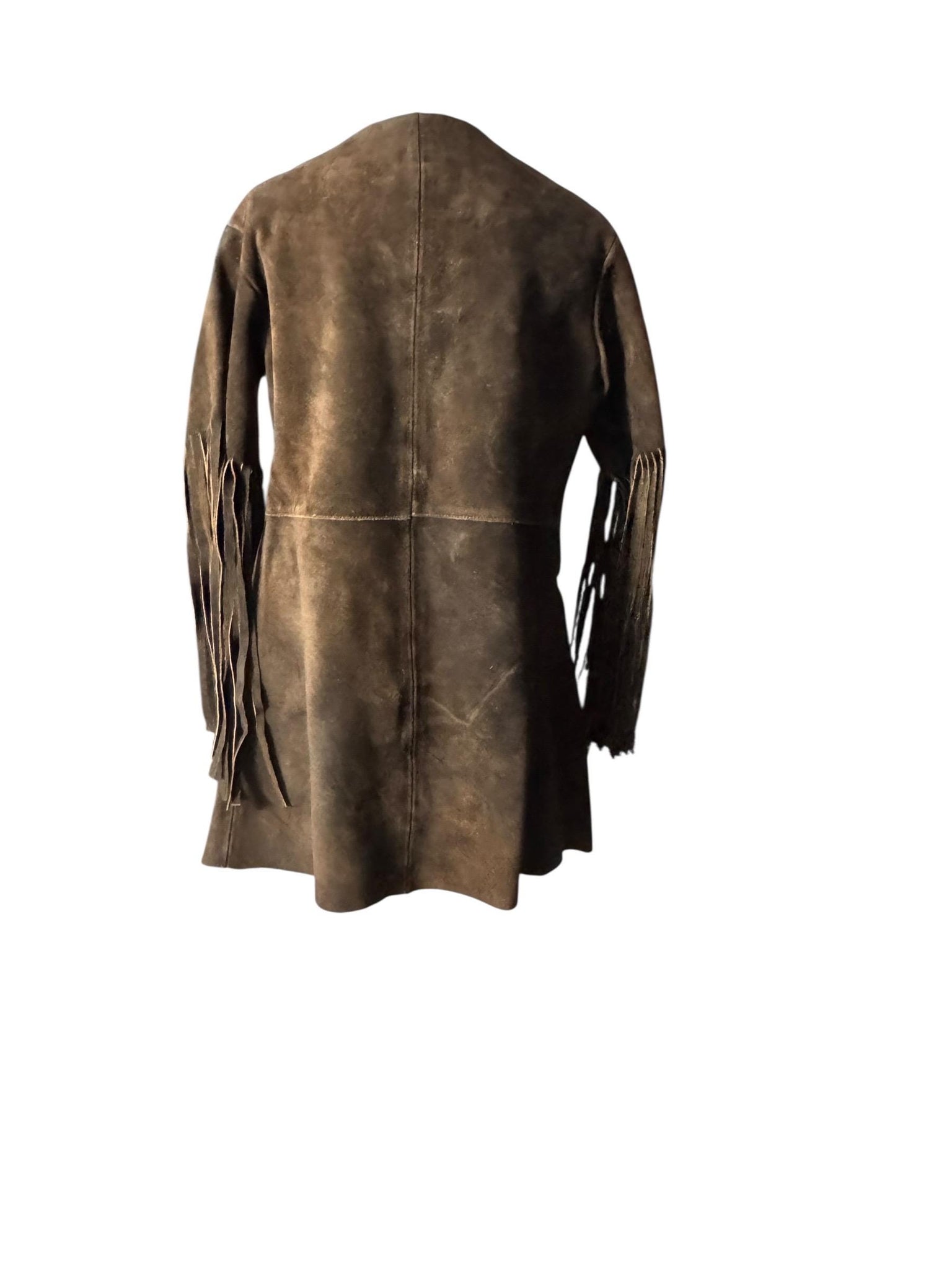 Vintage 70's leather western fringe jacket S