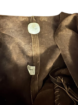 Vintage 70's leather western fringe jacket S
