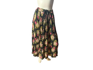 Vintage long floral full circle skirt M cotton India First Editions