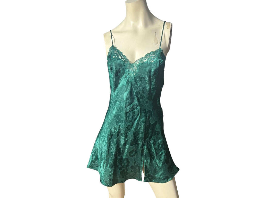 Vintage 80's green Cacique short nightgown 8 M