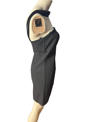 Vintage 80's black mini dress L Cache
