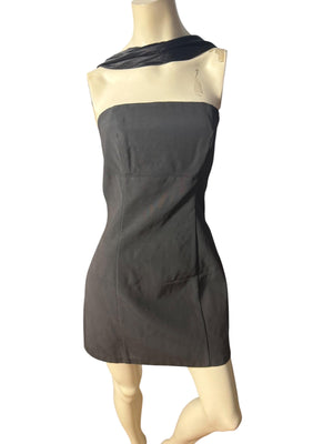 Vintage 80's black mini dress L Cache