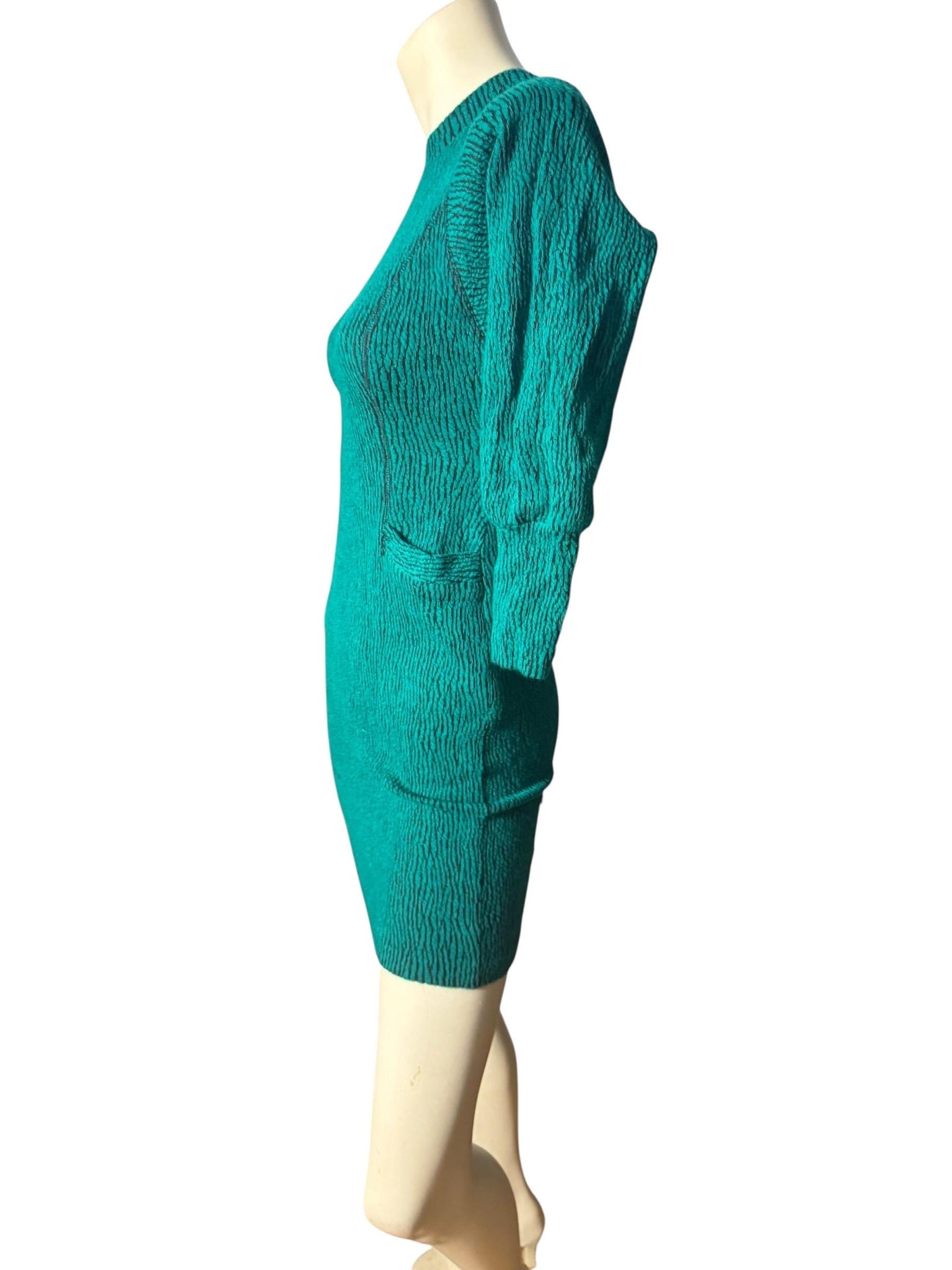 Vintage 80's green mini dress S Joni Blair