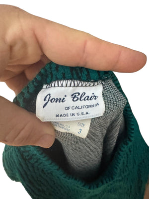 Vintage 80's green mini dress S Joni Blair
