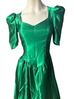 Vintage 80's green prom dress S Alfred Angelo