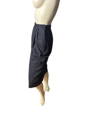 Vintage 80's pinstripe women's suit skirt & jacket 7 / 8 Peabody House