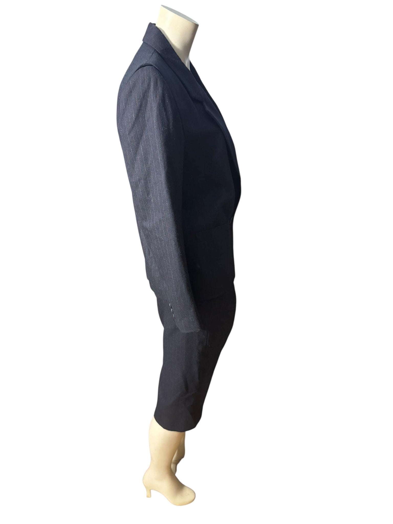 Vintage 80's pinstripe women's suit skirt & jacket 7 / 8 Peabody House