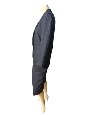 Vintage 80's pinstripe women's suit skirt & jacket 7 / 8 Peabody House