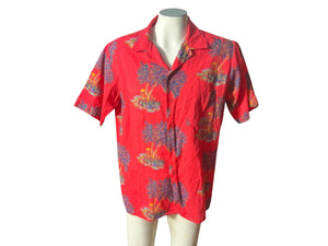 Vintage red Hawaiian shirt tiki L Oslander