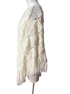 Vintage white crochet shawl