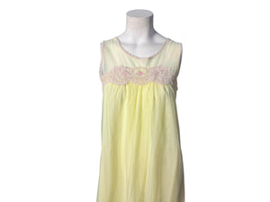 Vintage 60's yellow babydoll nightgown S