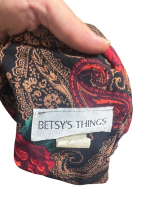 Vintage 80's Betsy's Things peplum dress 14 L
