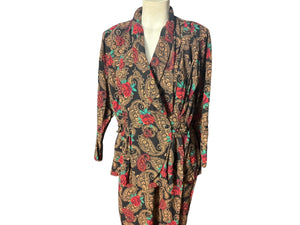 Vintage 80's Betsy's Things peplum dress 14 L