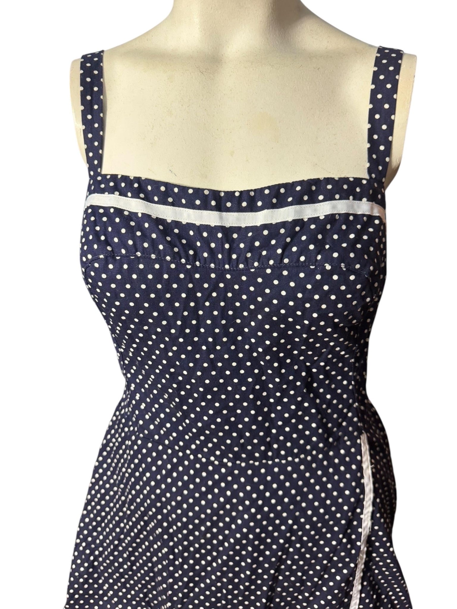 Vintage 80's blue Gabar 2 pc cotton bathing suit 14