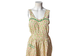 Vintage 40's style cotton floral sun dress M