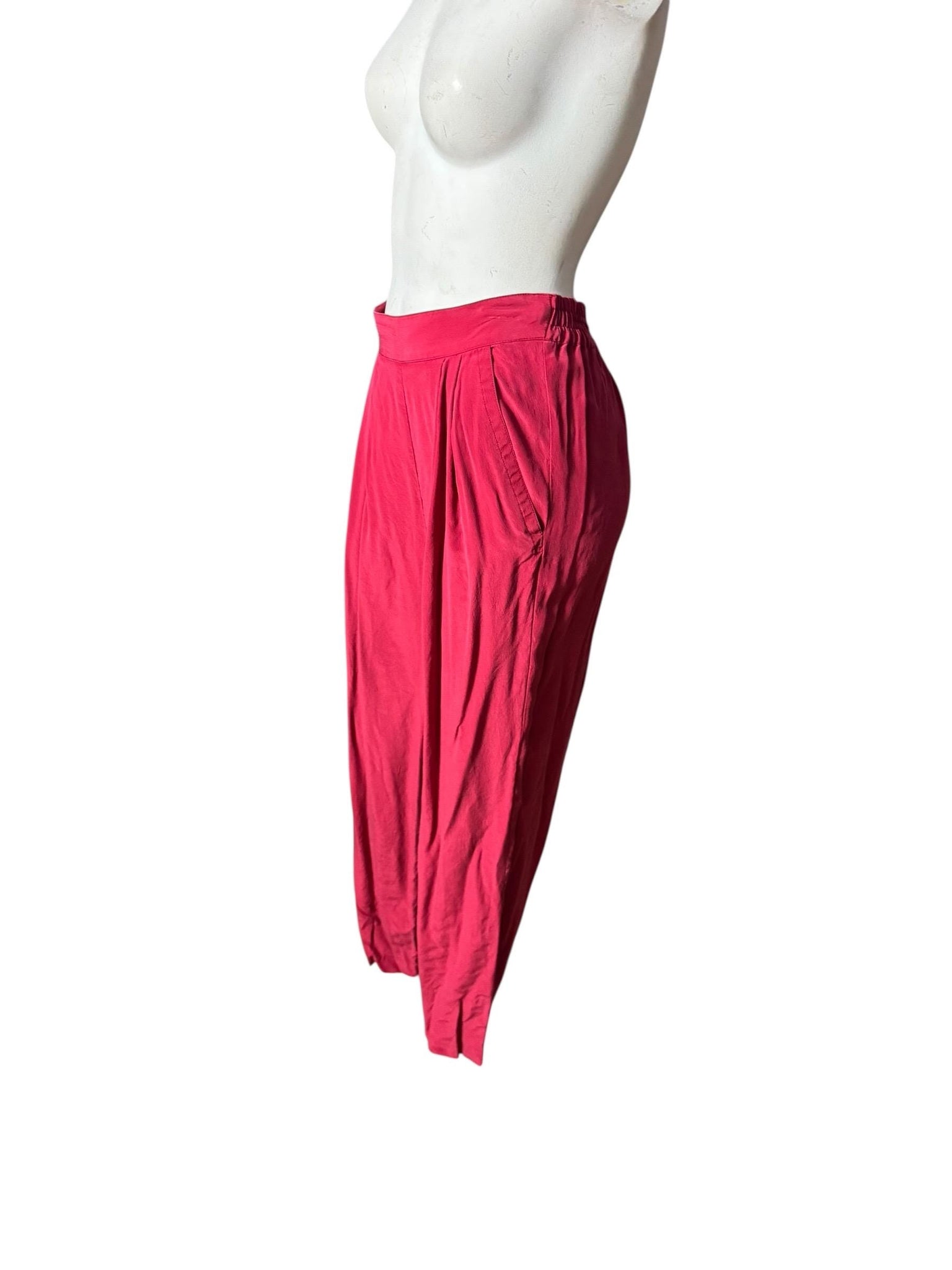 Vintage 80's red silk pant suit 10 Casual Corner