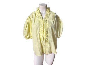 Vintage yellow ruffle shirt M Pitchfork Brand