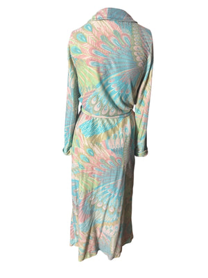 Vintage 70's paisley pastel robe M