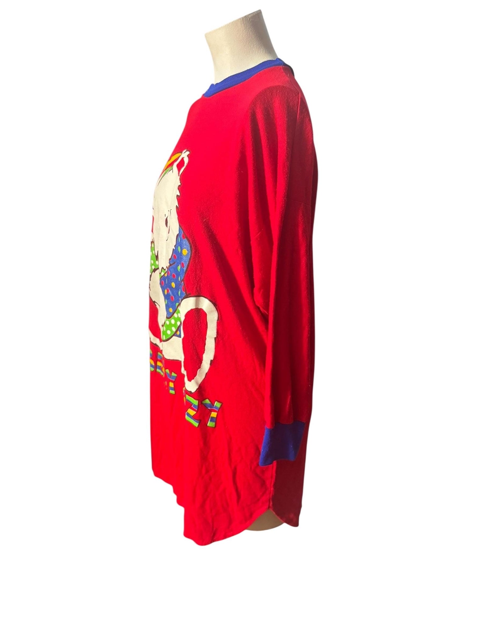 Vintage 80's ringer bear nightgown M