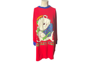 Vintage 80's ringer bear nightgown M
