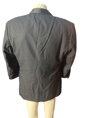 Vintage black wool tuxedo jacket lapel 42