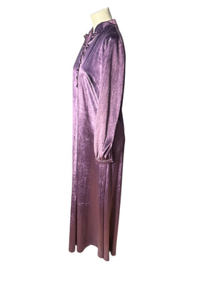 Vintage 1970’s purple velour long lounge dress