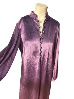 Vintage 1970’s purple velour long lounge dress