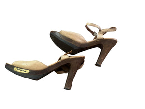 Vintage 70's wwod heel shoes 9 N Nina