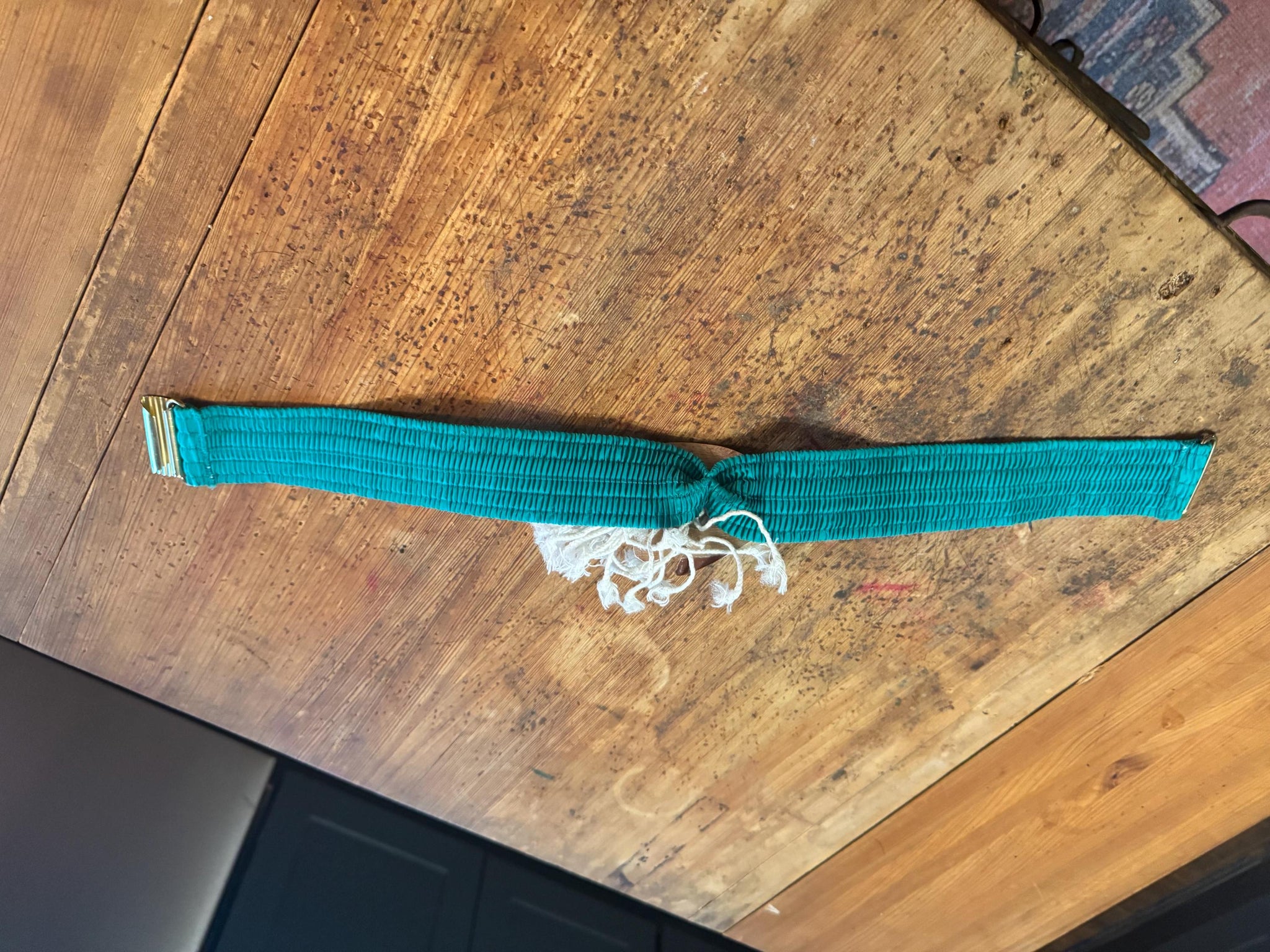 Vintage 80’s turquoise stretch fish belt S M