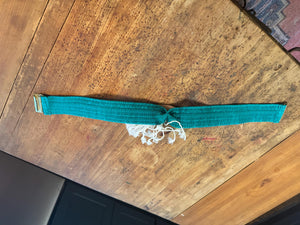 Vintage 80’s turquoise stretch fish belt S M
