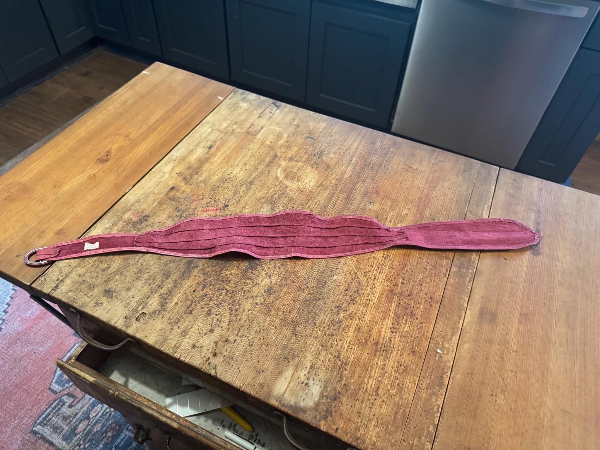 Vintage 80’s pink leather belt S M