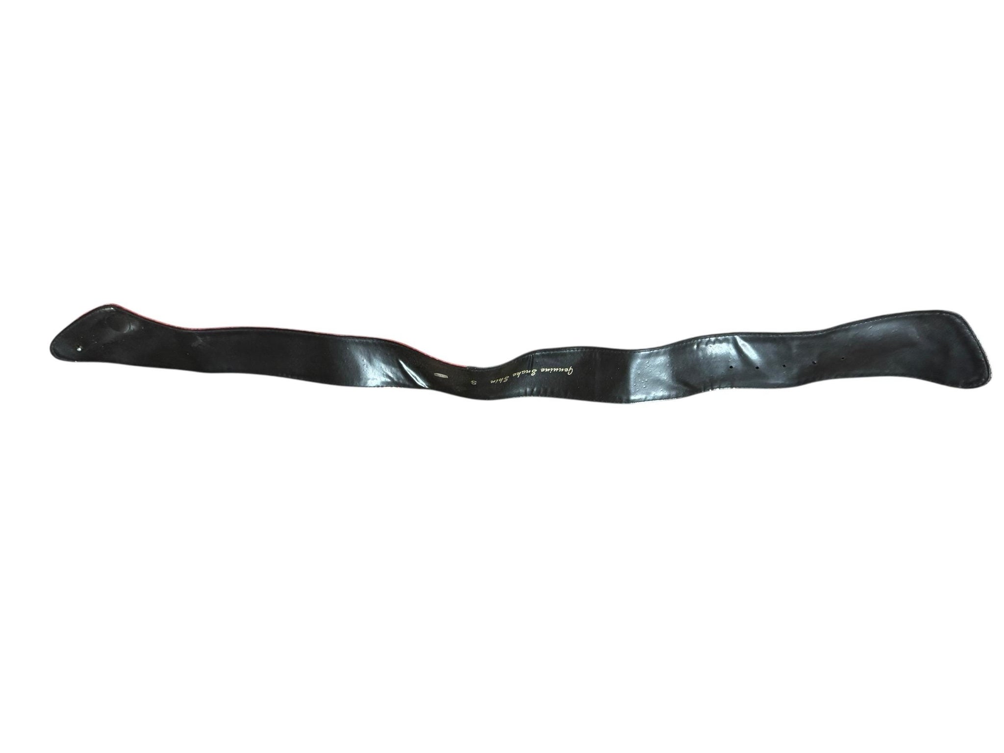 Vintage 80's black & red snake belt S