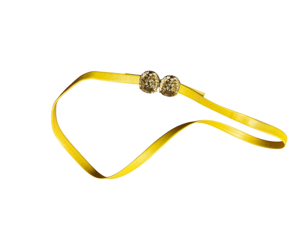 Vintage yellow gold lion clasp belt L