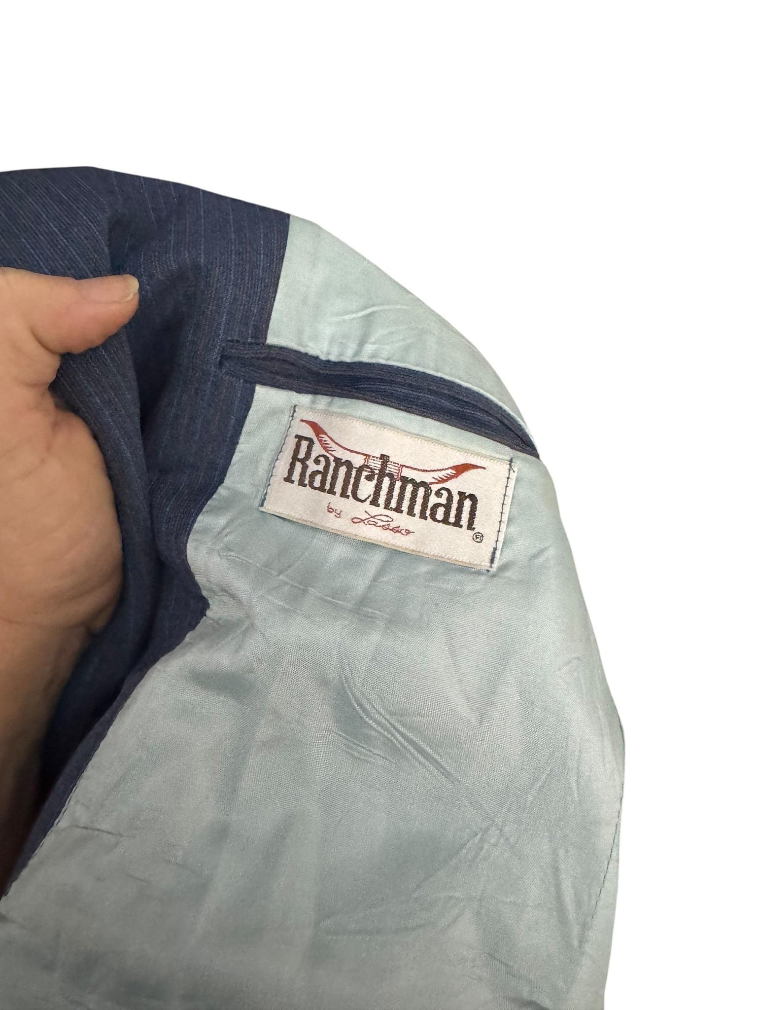 Vintage blue pinstripe western suit jacket 40 L Ranchman