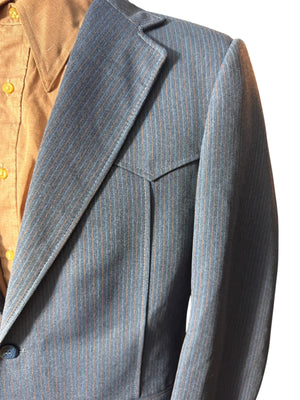 Vintage blue pinstripe western suit jacket 40 L Ranchman