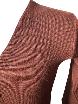 Vintage 70's men's brown cardigan sweater S Kings Road
