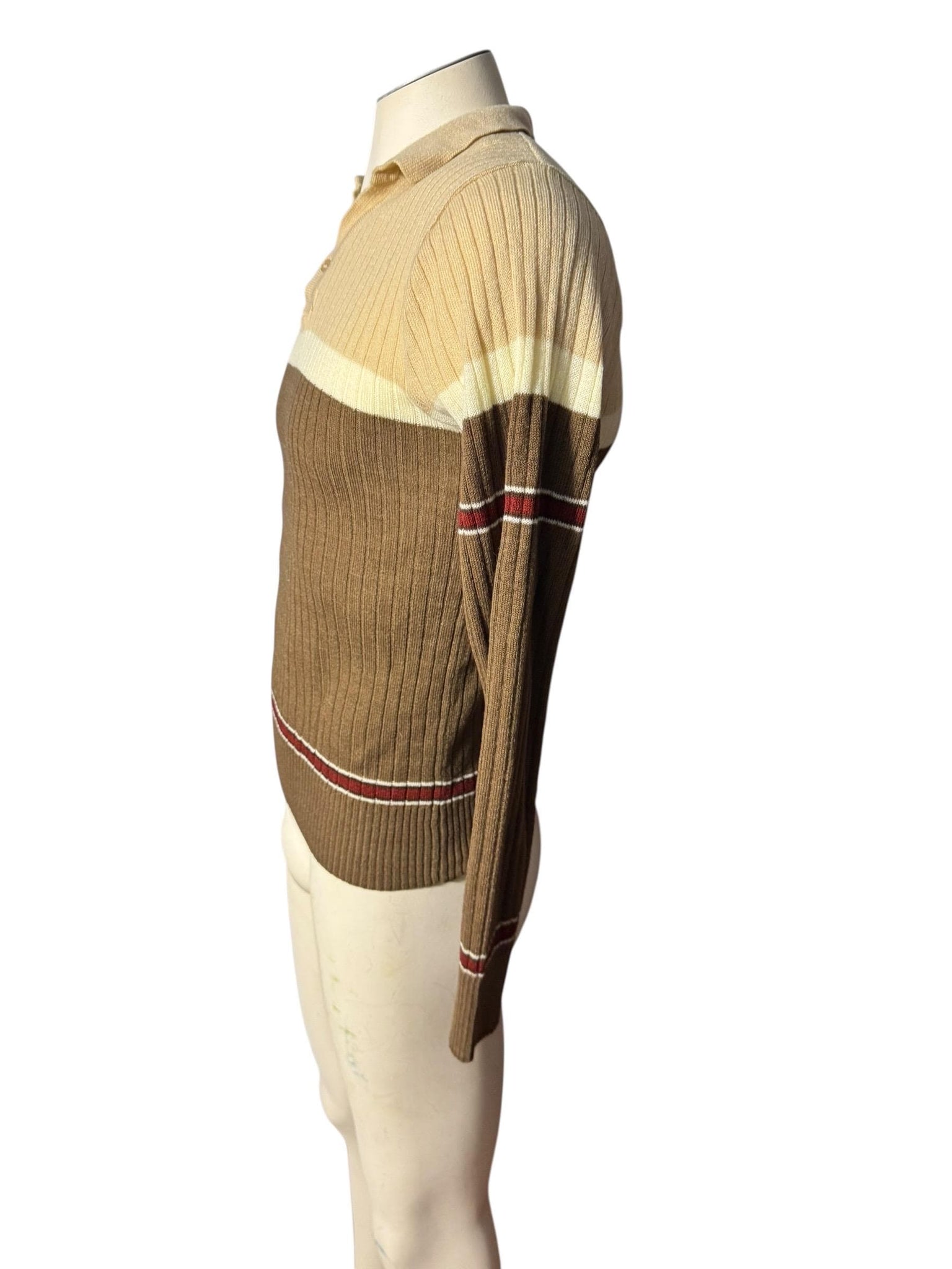 Vintage 70's men’s brown striped sweater S