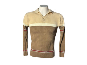Vintage 70's men’s brown striped sweater S