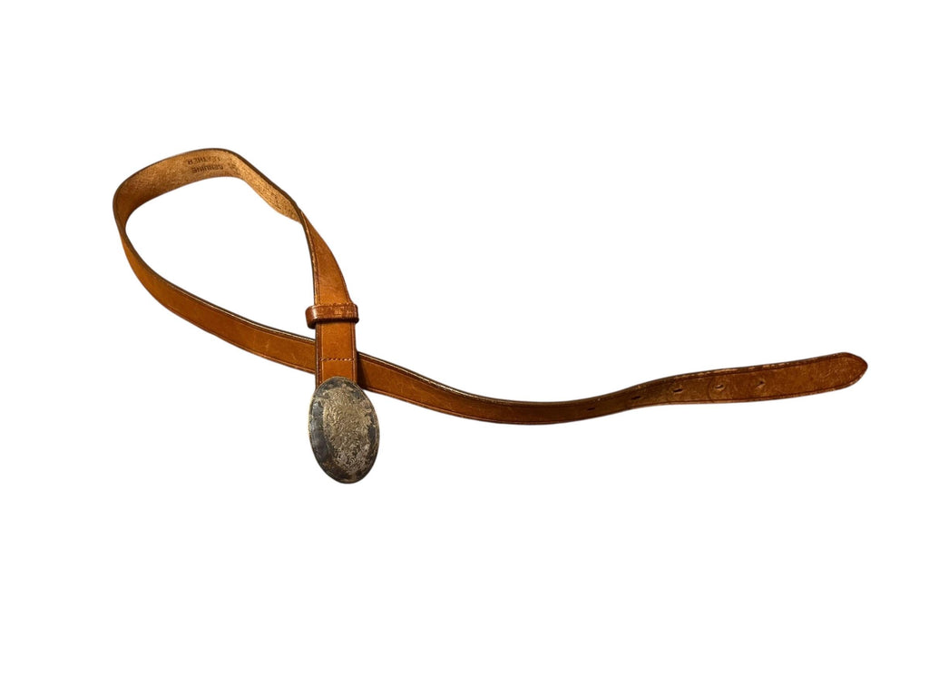 Vintage brown silver & leather brown belt 28 Lands End